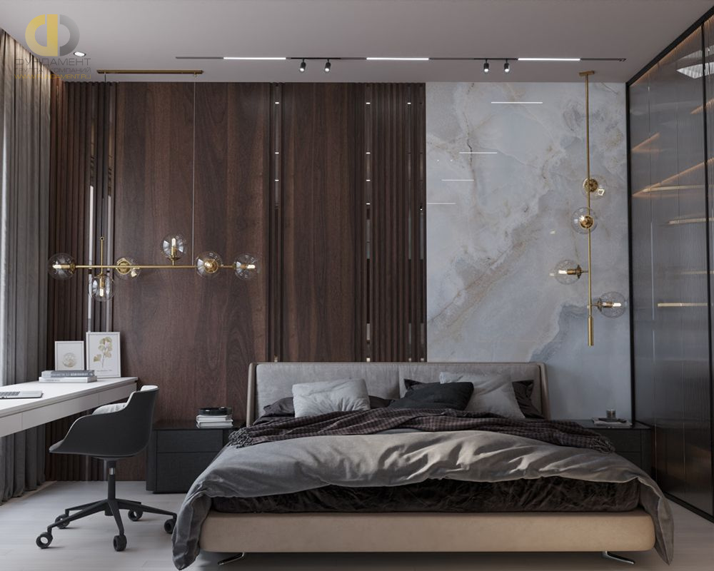 Спальня в стиле дизайна современный по адресу г. Москва, Шелепихинская набережная, дом 34/2, 2021 года