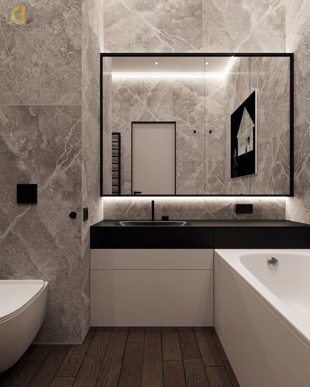 Дизайн ванной в стиле неоклассическом – фото 13
