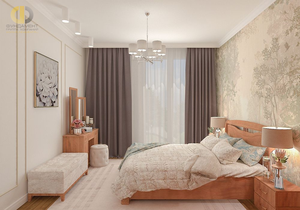 Спальня в стиле дизайна эклектика по адресу МО, г. Химки, ул. Кудрявцева, д. 12, 2019 года