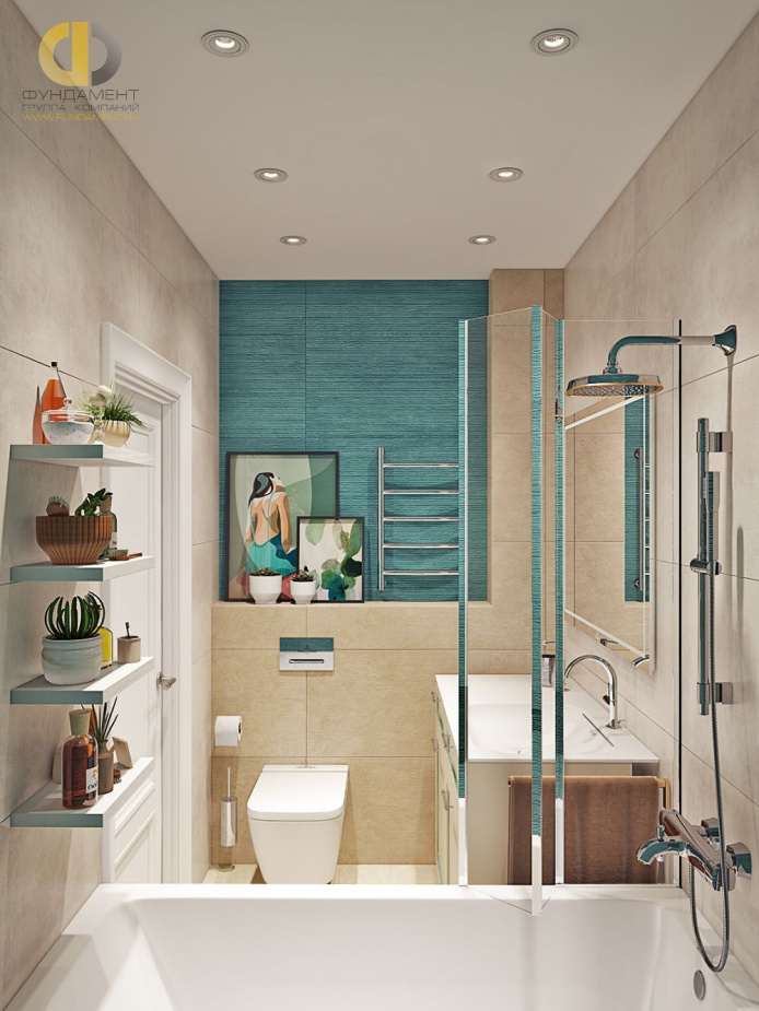 Дизайн интерьера ванной в трехкомнатной квартире 71 кв.м в стиле эклектика3