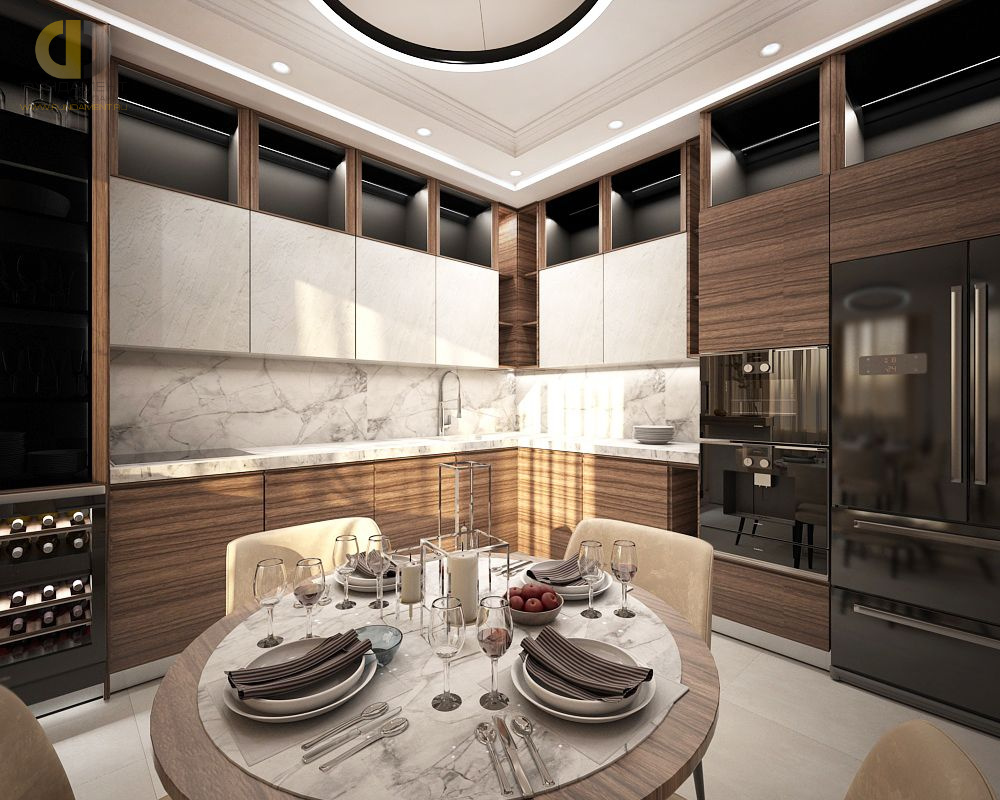 Кухня в стиле дизайна современный по адресу г. Москва, Авиаконструктора Микояна, д. 14, 2019 года