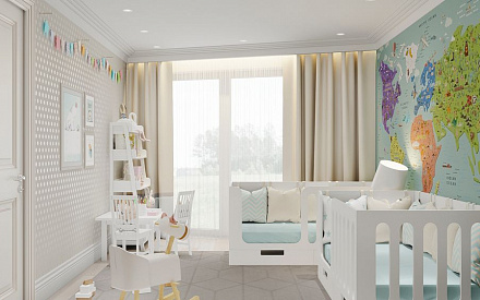 Дизайн интерьера детской в доме 171 кв.м в стиле современная классика25