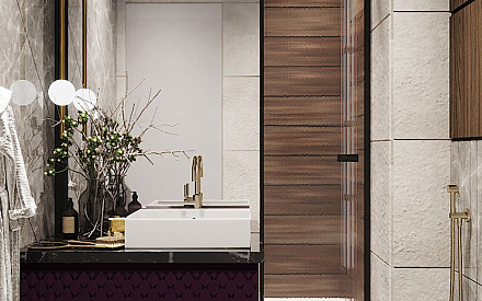 Дизайн интерьера ванной в 3-комнатной квартире 83 кв. м в современном стиле 3