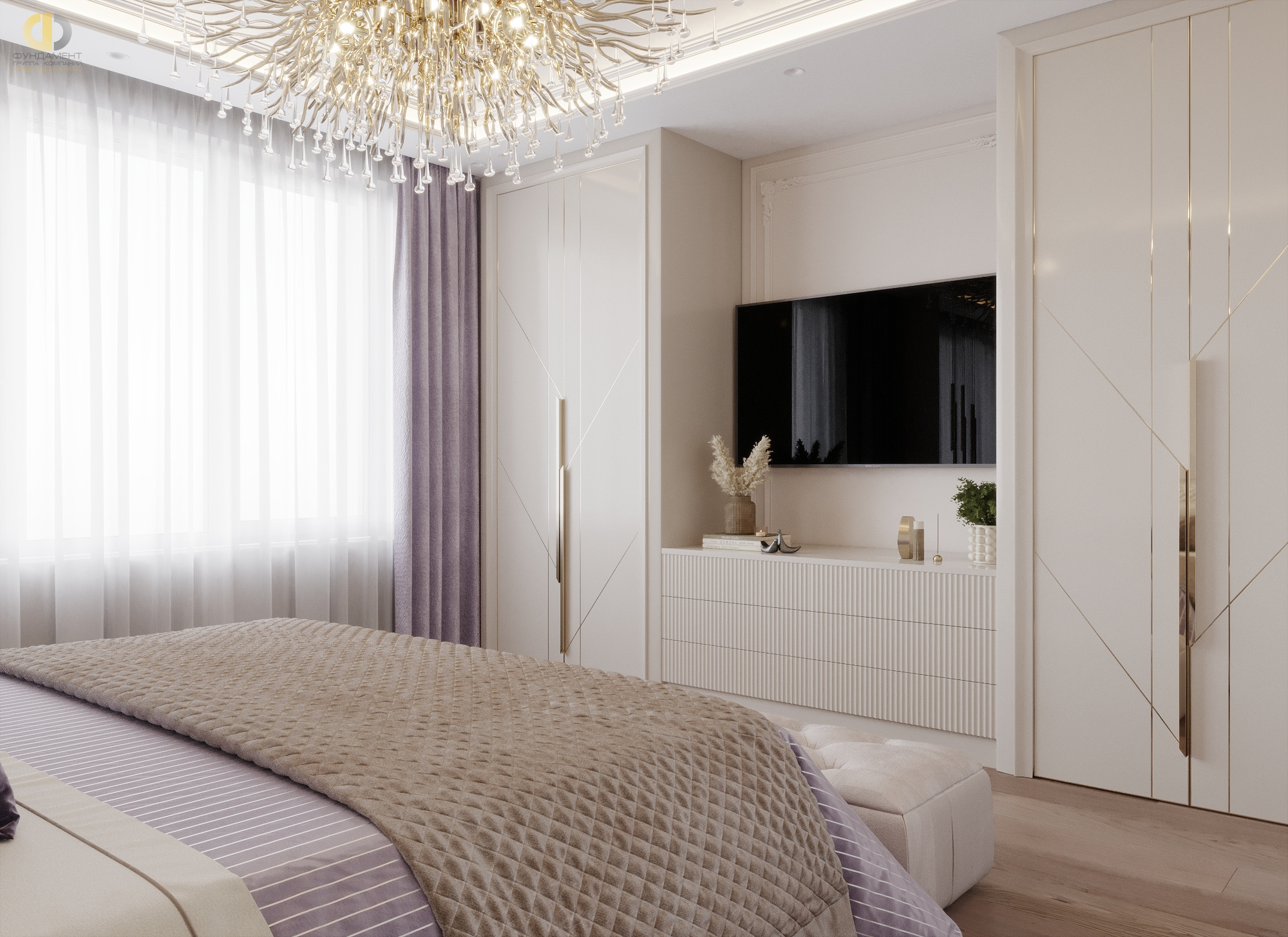 Дизайн спальни в стиле неоклассическом – фото 281
