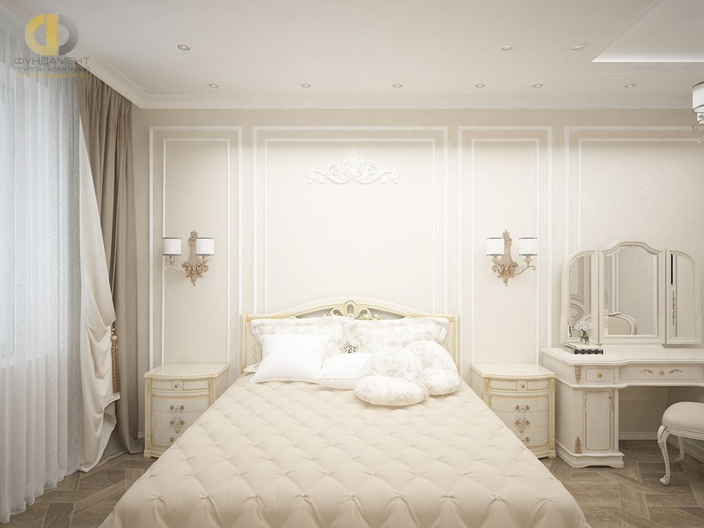 Дизайн интерьера спальни в трёхкомнатной квартире 101 кв. м в стиле классицизм 20