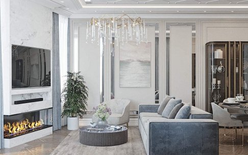 Дизайн интерьера четырёхкомнатной квартиры 148 кв.м в стиле ар-деко с элементами неоклассики