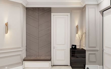 Дизайн интерьера коридора в доме 171 кв.м в стиле современная классика4