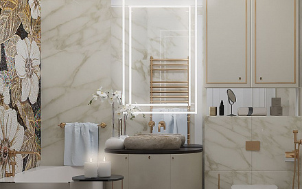 Дизайн интерьера ванной в четырёхкомнатной квартире 98 кв.м в стиле ар-деко10