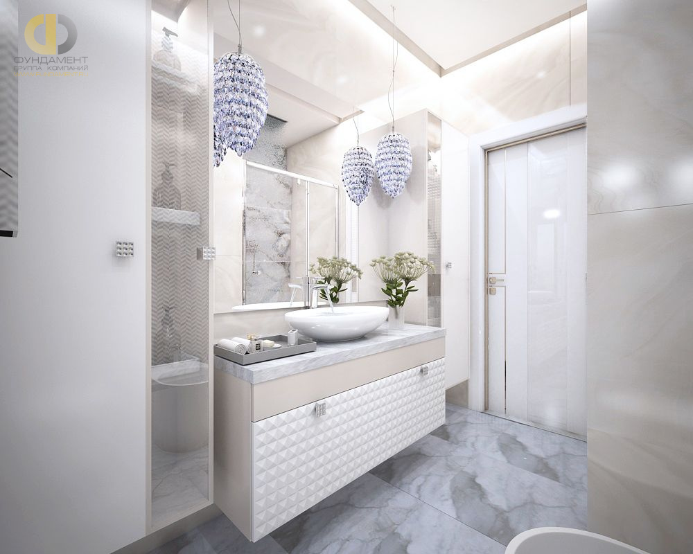 Дизайн интерьера ванной в четырёхкомнатной квартире 121 кв.м в стиле неоклассика с элементами ар-деко22