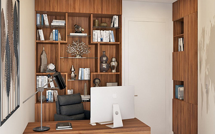 Дизайн интерьера кабинета в семикомнатной квартире 153 кв.м в современном стиле1
