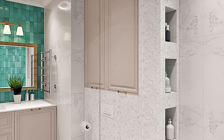 Дизайн интерьера ванной в трёхкомнатной квартире 65 кв.м в стиле ар-деко19