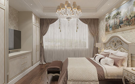 Дизайн интерьера спальни в четырёхкомнатной квартире 163 кв.м в классическом стиле20