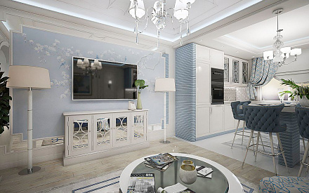 Дизайн интерьера гостиной в четырёхкомнатной квартире 127 кв.м в стиле неоклассика11
