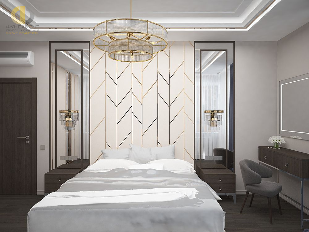 Спальня в стиле дизайна современный по адресу г. Москва, улица Маршала Соколовского, дом 5, 2021 года