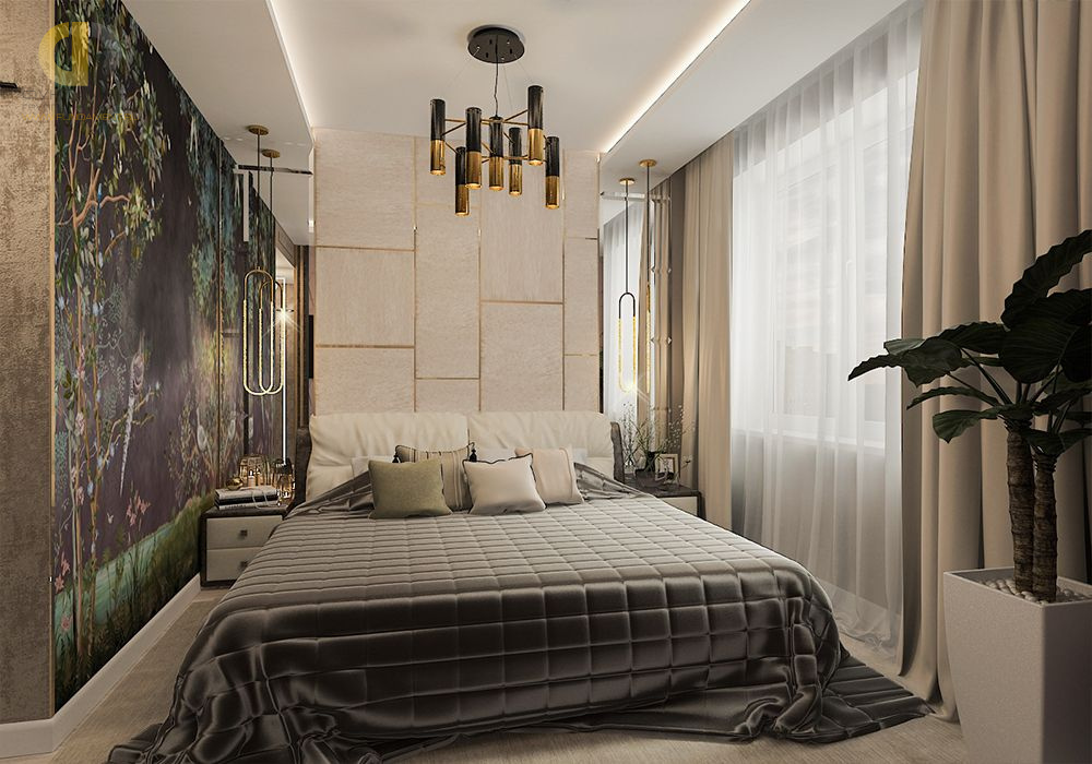 Дизайн интерьера спальни в пятикомнатной квартире 108 кв. м в современном стиле 8