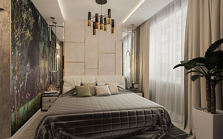 Дизайн интерьера спальни в пятикомнатной квартире 108 кв. м в современном стиле 8