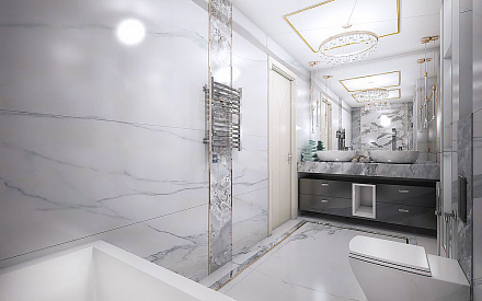 Дизайн интерьера ванной в шестикомнатной квартире 200 кв.м в стиле ар-деко32