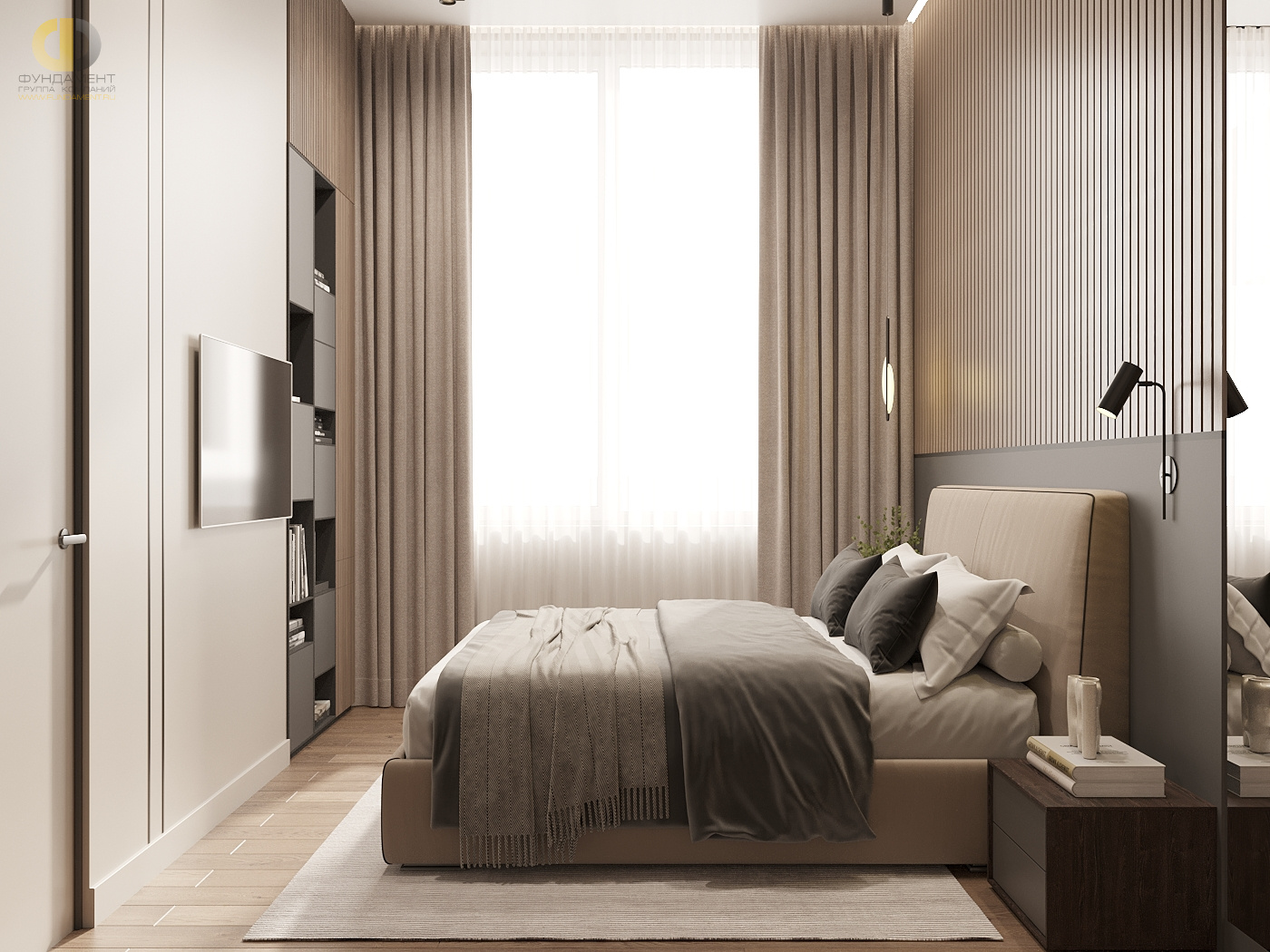 Дизайн спальни в стиле cовременном – фото 123