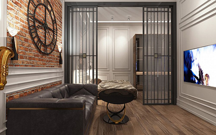Дизайн интерьера кабинета в четырёхкомнатной квартире 165 кв.м в классическом стиле с элементами лофт18