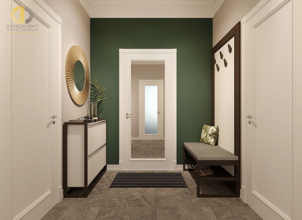 Дизайн интерьера коридора в двухкомнатной квартире 64 кв.м в стиле ретро7
