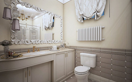 Дизайн интерьера ванной в доме 323 кв.м в классическом стиле48