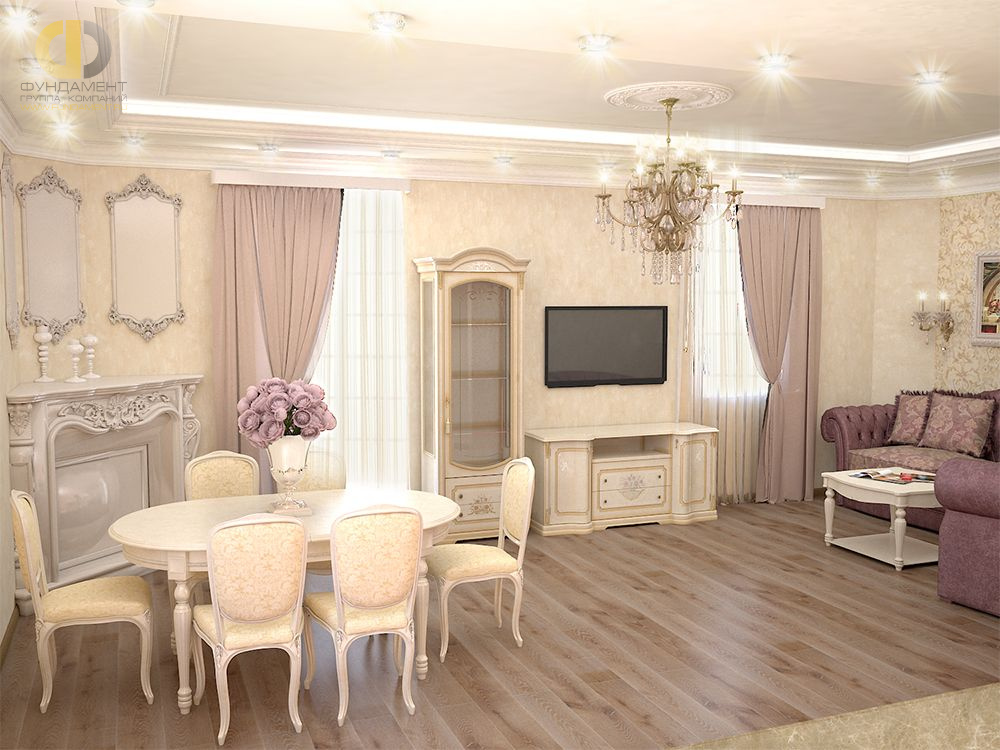 Дизайн гостиной в коричневом цвете - фото