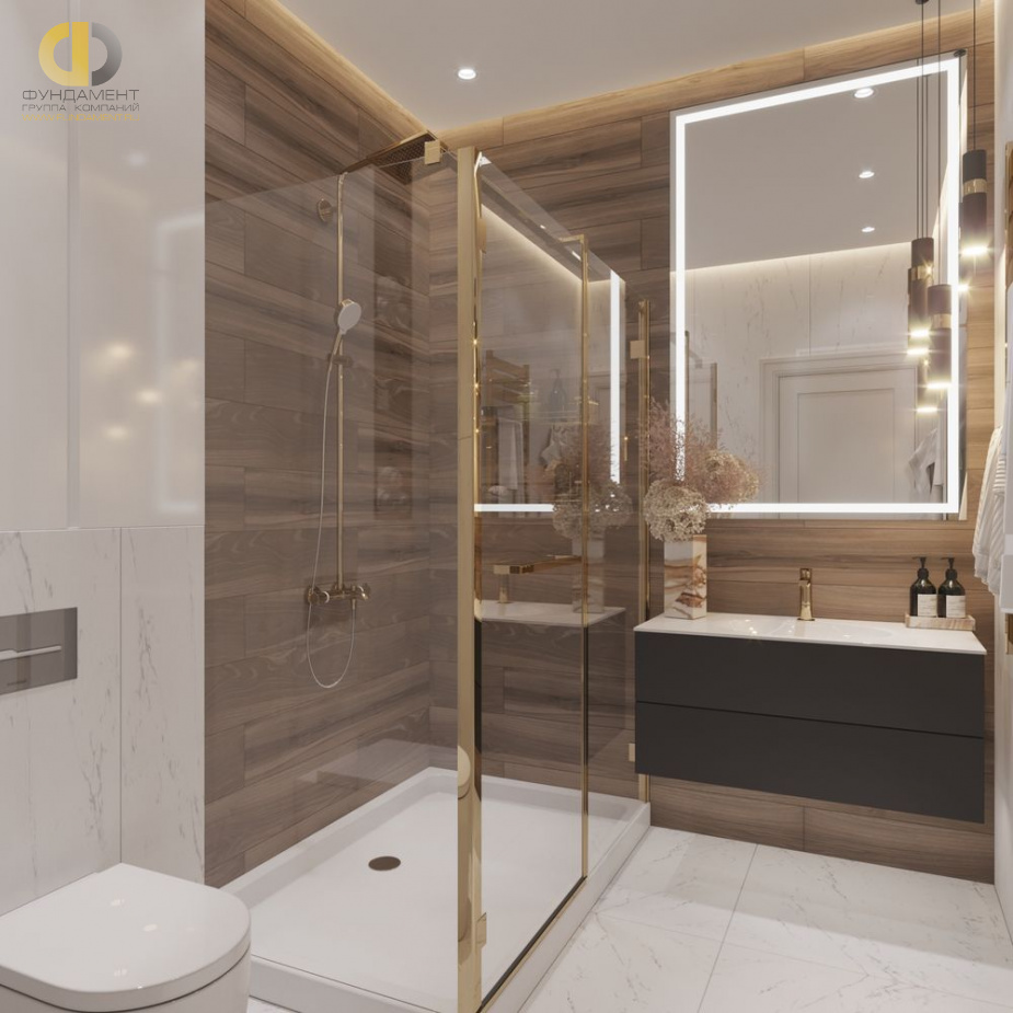 Дизайн интерьера ванной в 6-комнатной квартире 196 кв. м в стиле классика и прованс 26