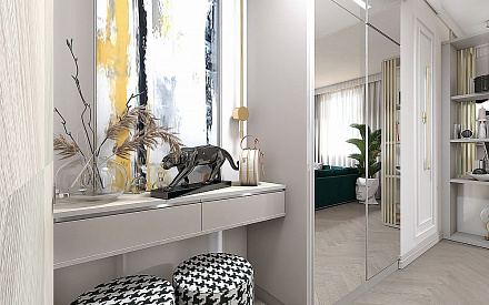Дизайн интерьера гостиной в двухкомнатной квартире 67 кв. м. в современном стиле15
