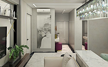 Дизайн интерьера гостиной в трёхкомнатной квартире 95 кв.м в стиле ар-деко11