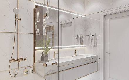 Дизайн интерьера ванной в 6-комнатной квартире 196 кв. м в стиле классика и прованс 15