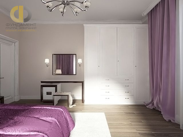 Дизайн спальни в розовом цвете - фото