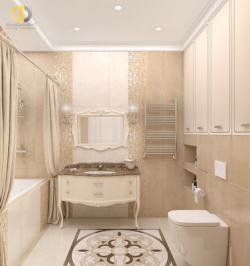 Дизайн интерьера ванной в четырёхкомнатной квартире 117 кв.м в стиле неоклассика18