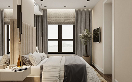 Дизайн интерьера спальни в трёхкомнатной квартире 78 кв.м в стиле ар-деко4