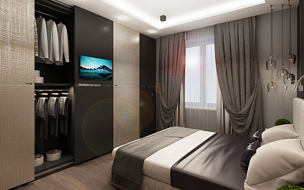 Дизайн спальни  120 кв. м в современном стиле