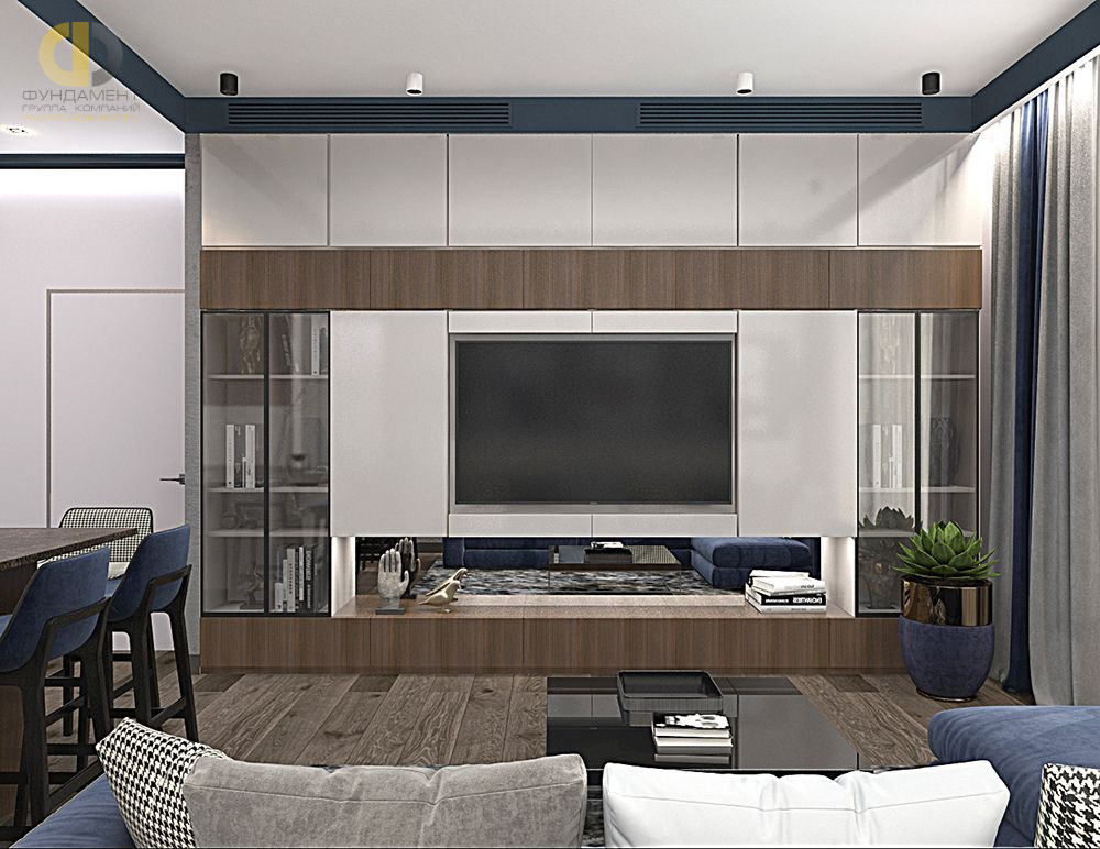 Дизайн интерьера гостиной в четырёхкомнатной квартире 107 кв.м в современном стиле9