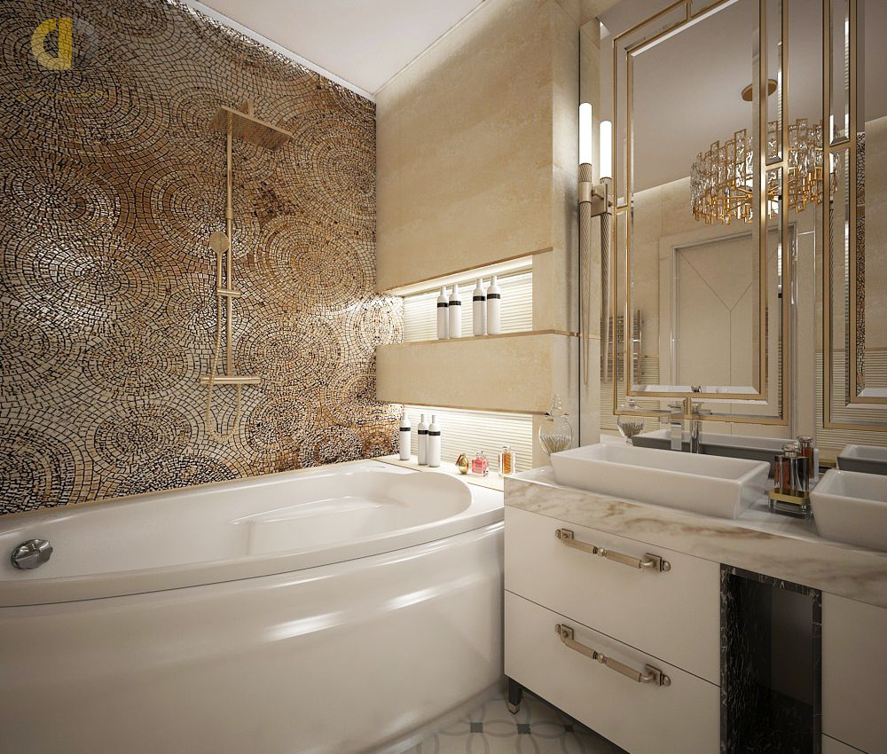 Дизайн ванной в коричневом цвете - фото