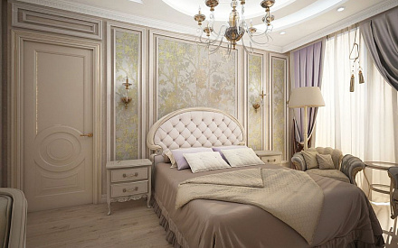 Дизайн интерьера спальни в двухкомнатной квартире 80 кв.м в классическом стиле9