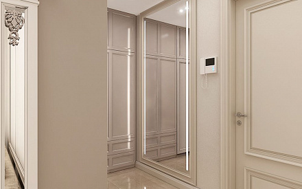 Дизайн интерьера коридора в трёхкомнатной квартире 107 кв.м в стиле неоклассика10