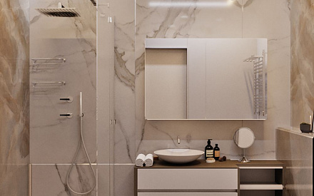 Дизайн интерьера ванной в трёхкомнатной квартире 79 кв.м в современном стиле17