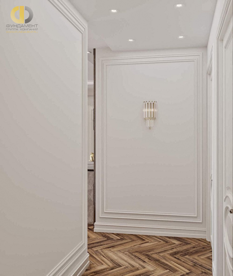 Дизайн интерьера коридора в 3-комнатной квартире 146 кв. м в стиле неоклассика 5