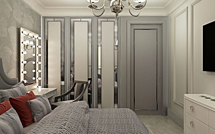 Дизайн интерьера спальни в трёхкомнатной квартире 98 кв.м в стиле современная классика12