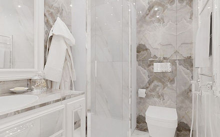 Дизайн интерьера ванной в 4-комнатной квартире 126 кв. м в стиле неоклассика 23