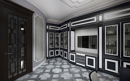 Дизайн интерьера спальни в четырехкомнатной квартире 276 кв.м в стиле ар-деко