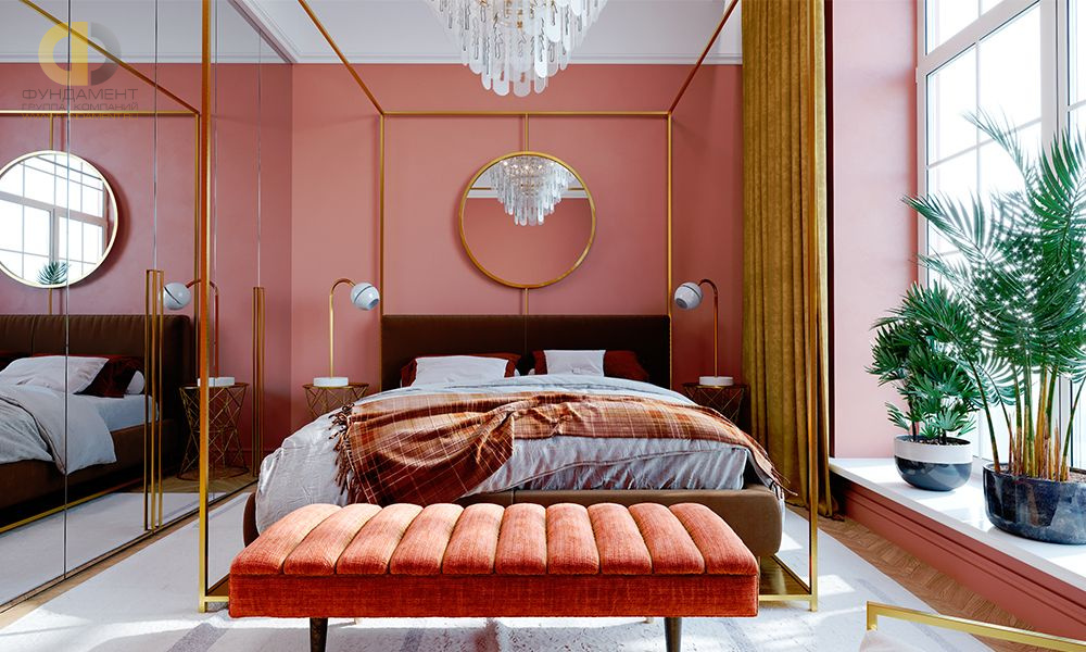 дизайн спальни 2022 розовая