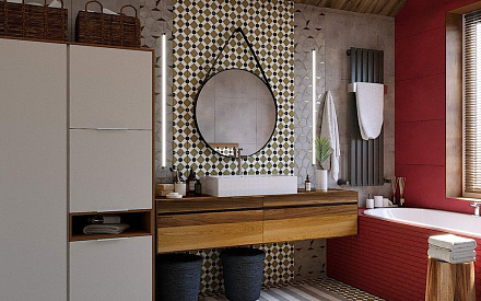 Дизайн интерьера ванной в доме 182 кв. м в современном стиле лофт и пэчворк 17