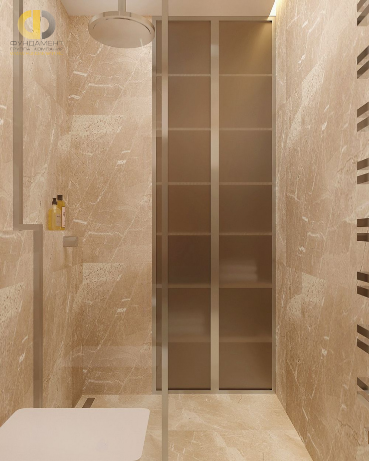Дизайн интерьера ванной в двухкомнатной квартире 65 кв.м в стиле неоклассика4