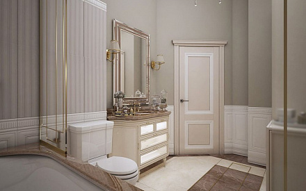 Дизайн интерьера ванной в доме 323 кв.м в классическом стиле50