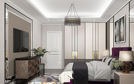 Дизайн интерьера спальни в трёхкомнатной квартире 86 кв.м в стиле ар-деко14